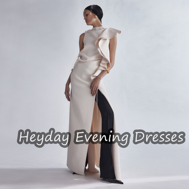 Женское прямое платье Heyday, длинное вечернее платье в пол без рукавов с круглым вырезом, складками, стиль Саудовской Аравии, модель 2024