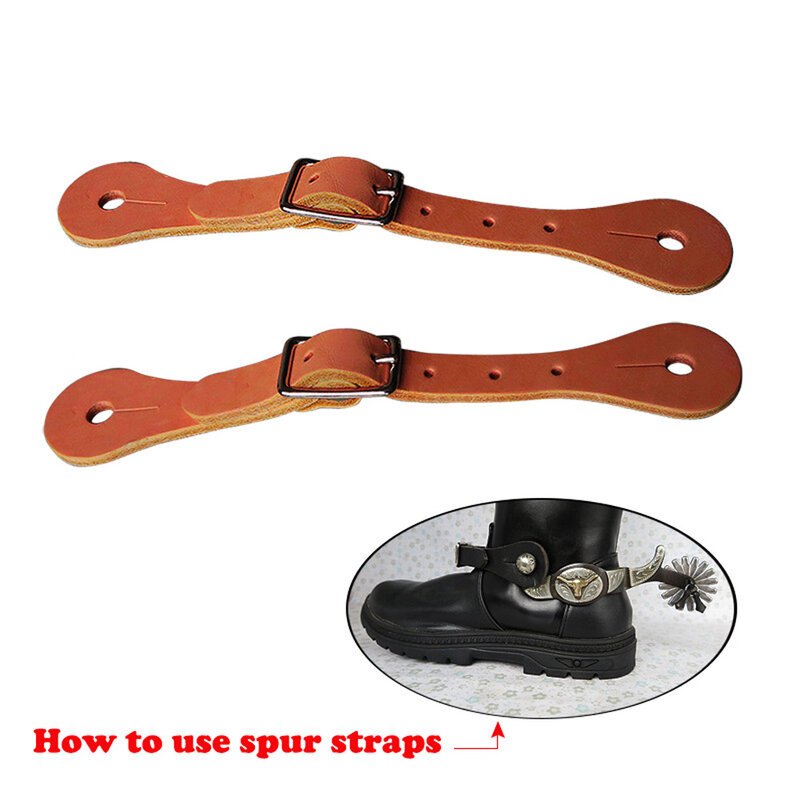 2Pcs Western Protective Spur Strap Adjustable Boot Straps Single Ply Spur Straps For Boots Western Women Men Horse Riding