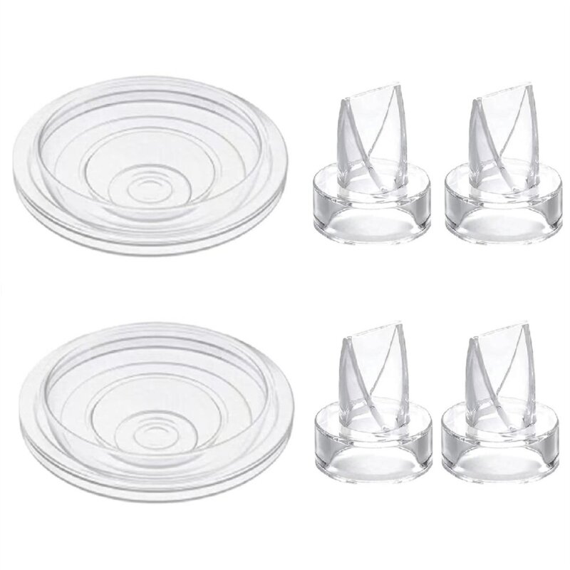 6pcs Silicone Diaphragm & Duck Mouth Set Rubber Duckbill Valves & Silicone Diaphragm set Replacement for Breast QX2D