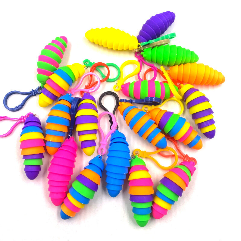 Mini zabawka spinner Adult Slug przegubowy elastyczny 3D Slug brelok Relief antylękowy zmysłowy wisiorek dla dzieci zabawki
