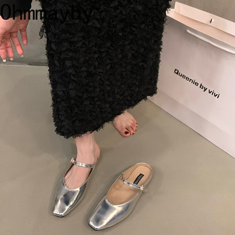 디자이너 여름 여성 슬리퍼 패션 얕은 싱백 뮬 슬라이드 신발, 캐쥬얼 스트리트 스타일 샌들