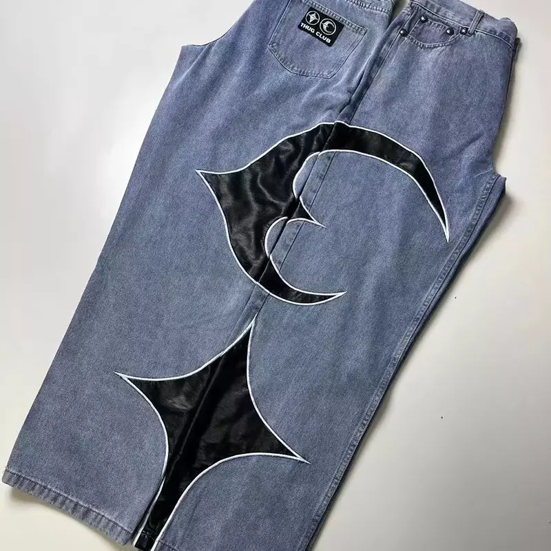 Marka Thug Club Denim Zipper Slim Fit Straight PANT Jeans Bawełniane spodnie jeansowe Comfort Casual Jeans Rozmiar S-xl#U54