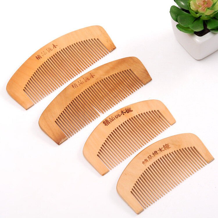 Hair Brush Peach Wood Combs Static Natural Massage Hairbrush Comb Health Care  Hot Sale
