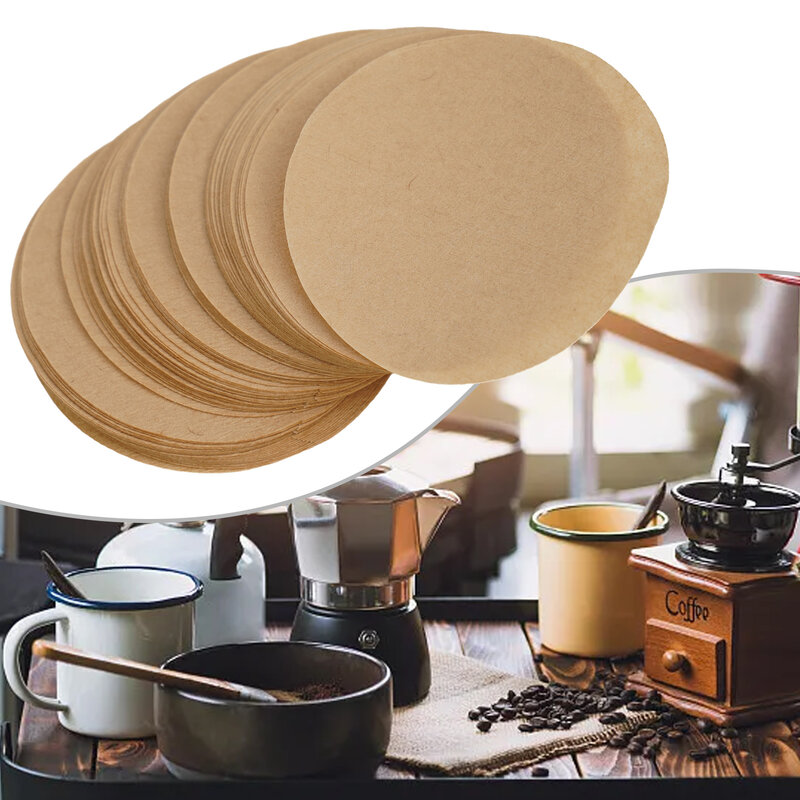 Practical Coffee Filter Paper 51mm/53mm/58mm For Espresso Coffee Maker Good Toughness Raw Wood Pulp White/Brown
