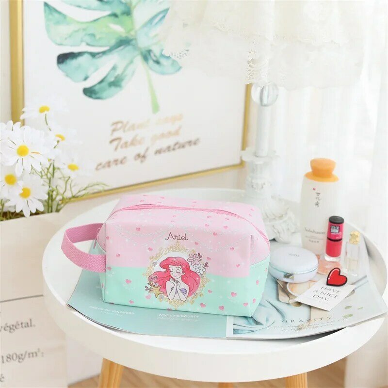 Disney-Cartoon Makeup Bag for Women, Lilo & Stitch Cosmetics Storage Bag, Travel Portable Toiletries, Sanitary Guardanapo Storage Bag