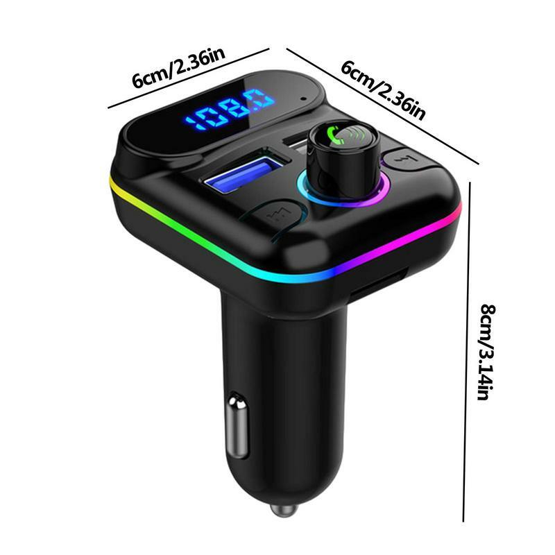 Samochodowy nadajnik odtwarzacz FM MP3 oświetlenie samochodowe bezprzewodowy Adapter radiowy do karta z ładowarką USB odtwarzacza radiowego M33