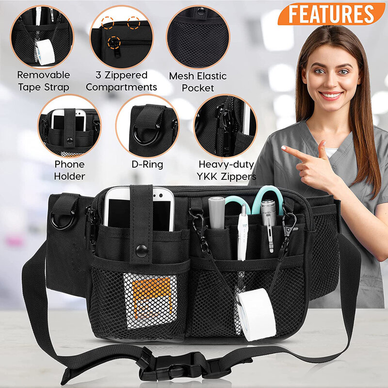 Multi Compartiment Gear Pocket Verpleging Organizer Riem Tas Utility Taillepack Verpleegtas Voor Pen Vrouwen Werkbenodigdheden Mannen Schaar