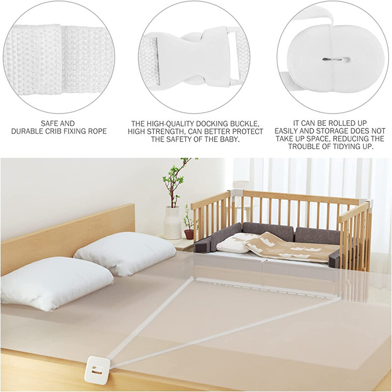 Conector de cama, correa de colchón, soporte de sujetadores de fijación para bebé, correas de puente de cuna, fijación de gemelos