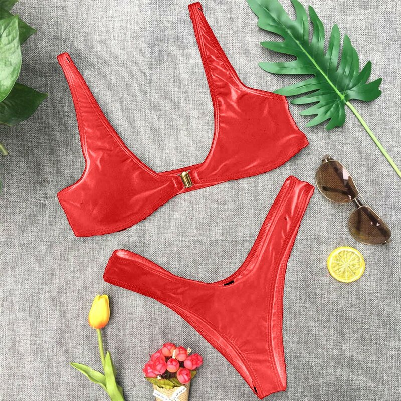 Solidny damski strój kąpielowy Push Up Bikini brazylijskie stroje kąpielowe kobiety 2022 strój kąpielowy lato kostiumy kąpielowe kobieta Maillot De Bain Femme