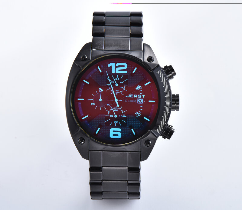 ビッグダイヤル-メンズスチールウォッチ,デザイナー腕時計,耐水性,スチールケース付き
