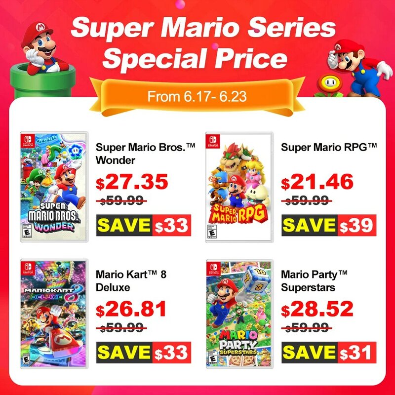 Super Mario RPG Jeux Switch Carte de jeu OLED Lite Nintendo Switch, Deals Games, Petits déjeuners, Aventure, Ethfor, 100% Original, Mycose, Console