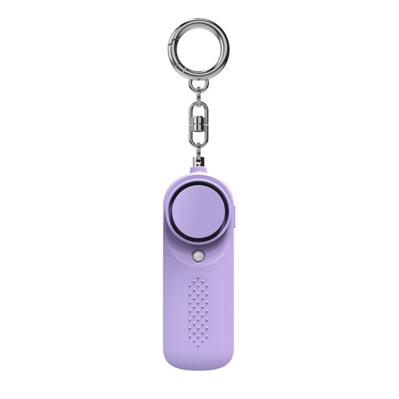 Alarma Personal de advertencia de autodefensa para niños y niñas, modelo de siete baterías, Lobo LED pequeño, alarma de seguridad portátil púrpura, 130dB
