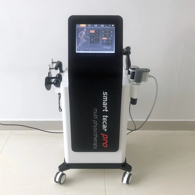 3 em 1 máquina pneumática da terapia de tecar do ultrassom da onda de choque para a reabilitação dos esportes do alívio da dor do corpo e tratamento do ed