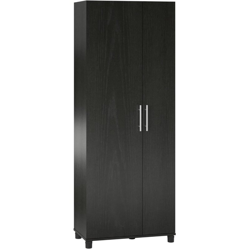 SystemBuild Evolution Camberly Tall Asymmetrical Cabinet in Black Oak