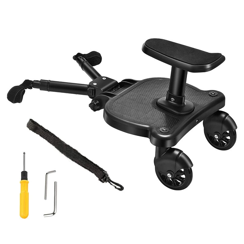 Bordo Buggy portatile con sedile schede Kiddy universali carrozzina in piedi accessorio per carrozzina con rotazione a 360 ° per bambini 25kg
