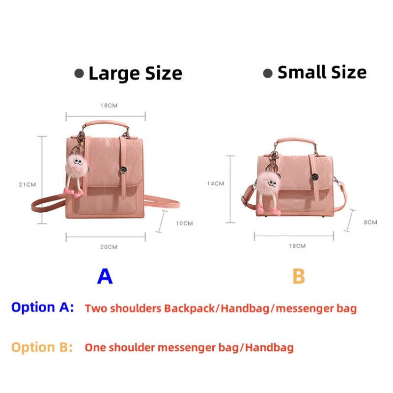 Large Fashion Women's Backpack Handbag Small Capacity Lightweight Single Shoulder Crossbody Bag Minimalist Girl's Messenger bag