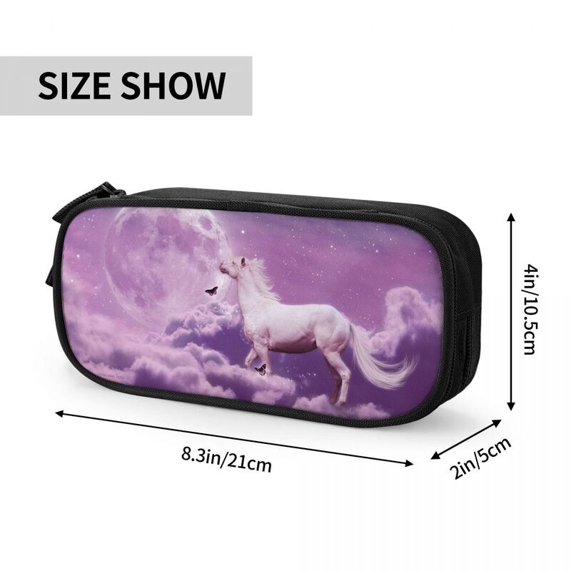 Cute Running Horse 3d Pink Pencil Cases Pencilcases Pen Holder for Student Large Storage Bag Students School Gifts Stationery