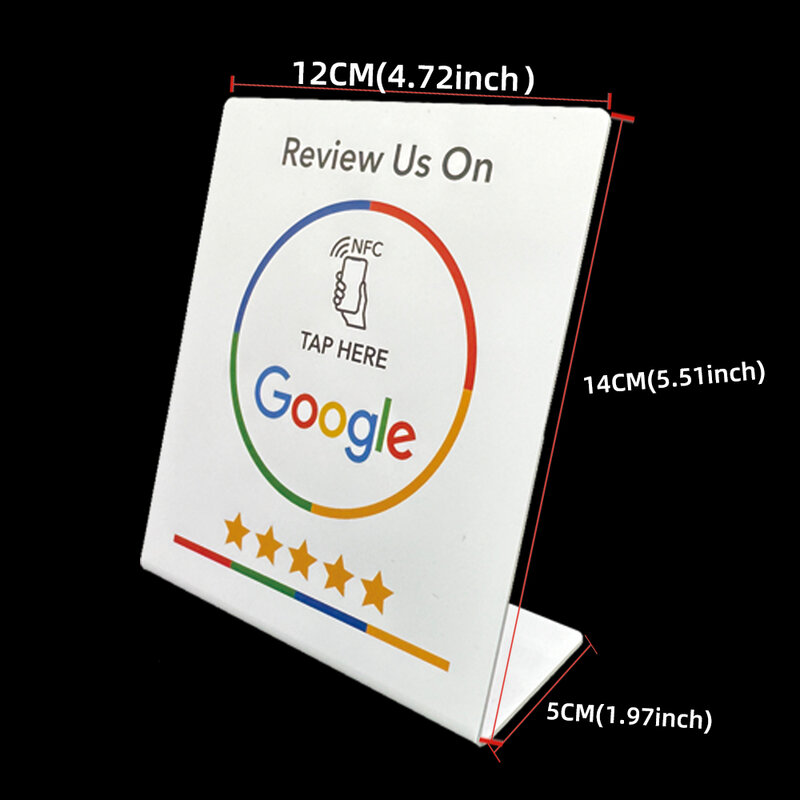 Soporte NFC de 13,56 MHz para Google Review, soporte de tarjeta táctil NFC para pantalla de mesa, Reivew us en Google NT/AG215, 504bytes