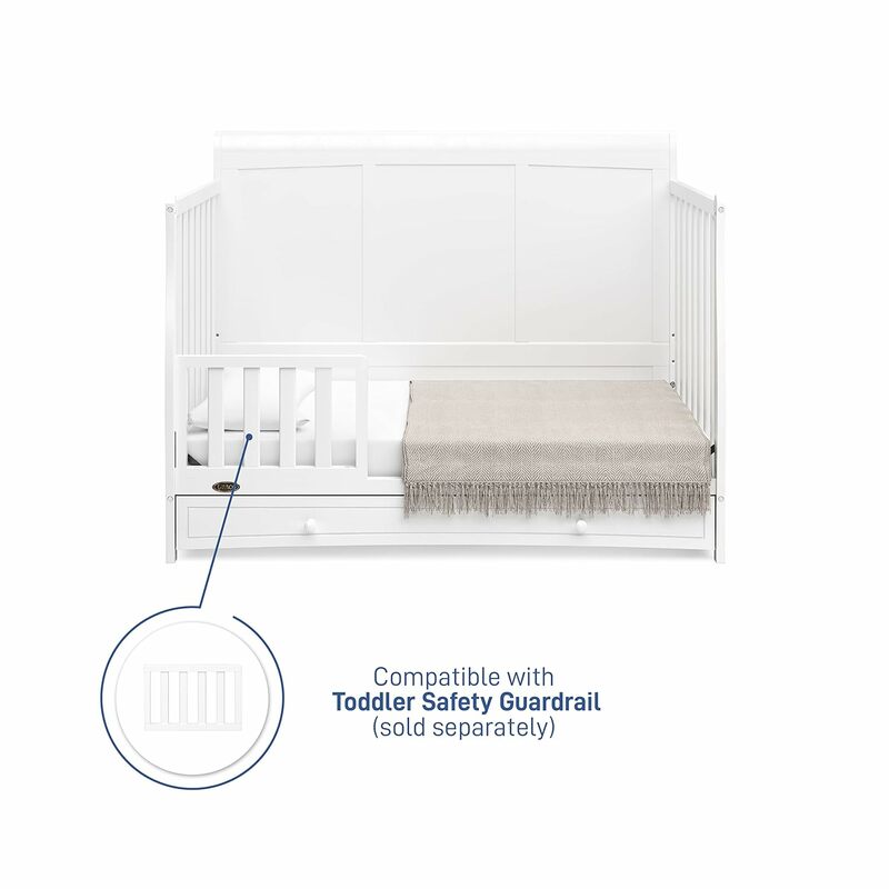 Ouro Certified Berço com gaveta Combo, Full-Size Nursery armazenamento gaveta, converte-se para criança Bed, Daybed e Full-Size Bed