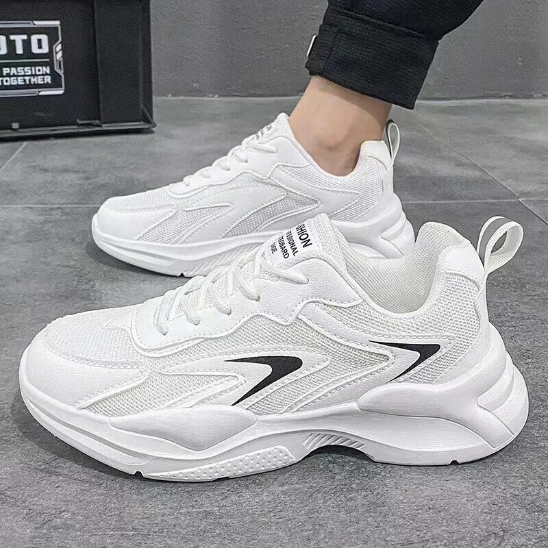 Men's Shoes Mesh Lace-up Sneakers 2024 Breathable Casual Shoes for Men Fashion Outdoor Comfortable Platform Shoe Tenis Masculino