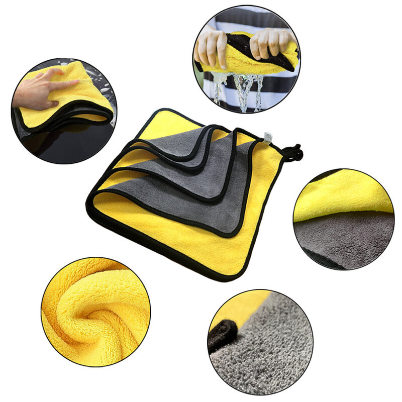 Microfiber Towel Super Absorbent Car Wash Cleaning Drying Cloth Multiple Size Colors Car Motorcycle Household Care Detailing