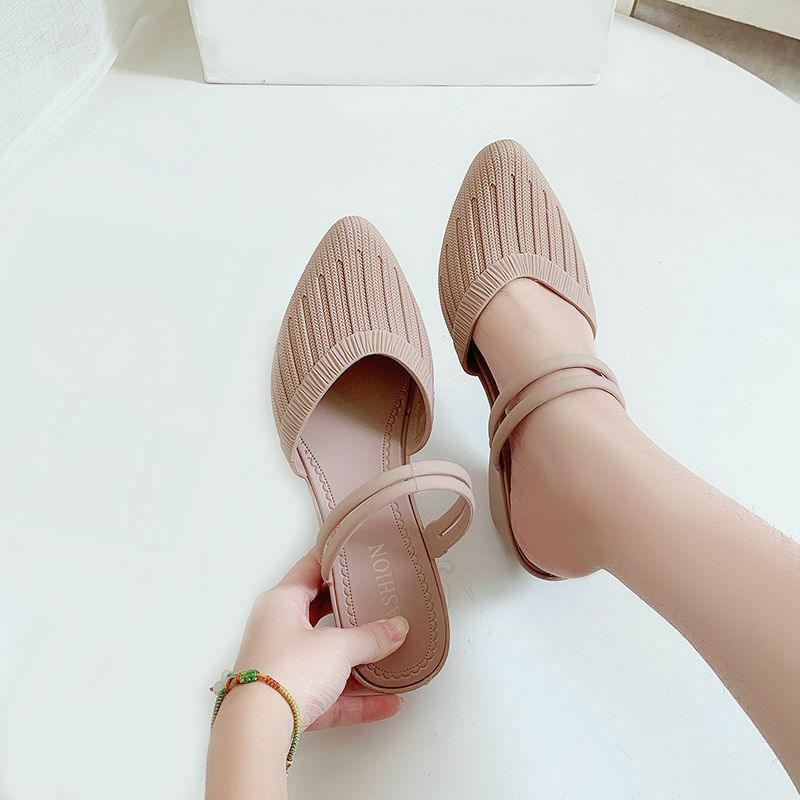 Mode Damen Sandalen 2021 Panto letten Hausschuhe für Strands chuhe enge Zehen Frauen Absätze Riemchen Keile Schuhe für Frauen Kunststoff Sandalen