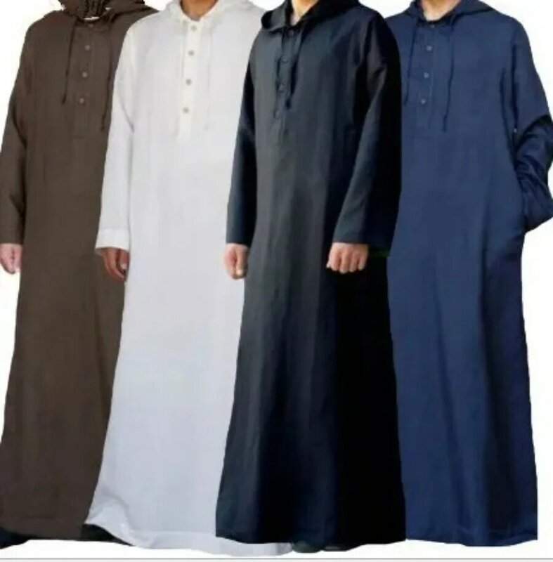 Ropa islámica musulmana para hombres, Vestido largo de Jubba Thobe, Abayas, Abaya a rayas saudita, caftán marroquí, Islam, vestido árabe de Dubái
