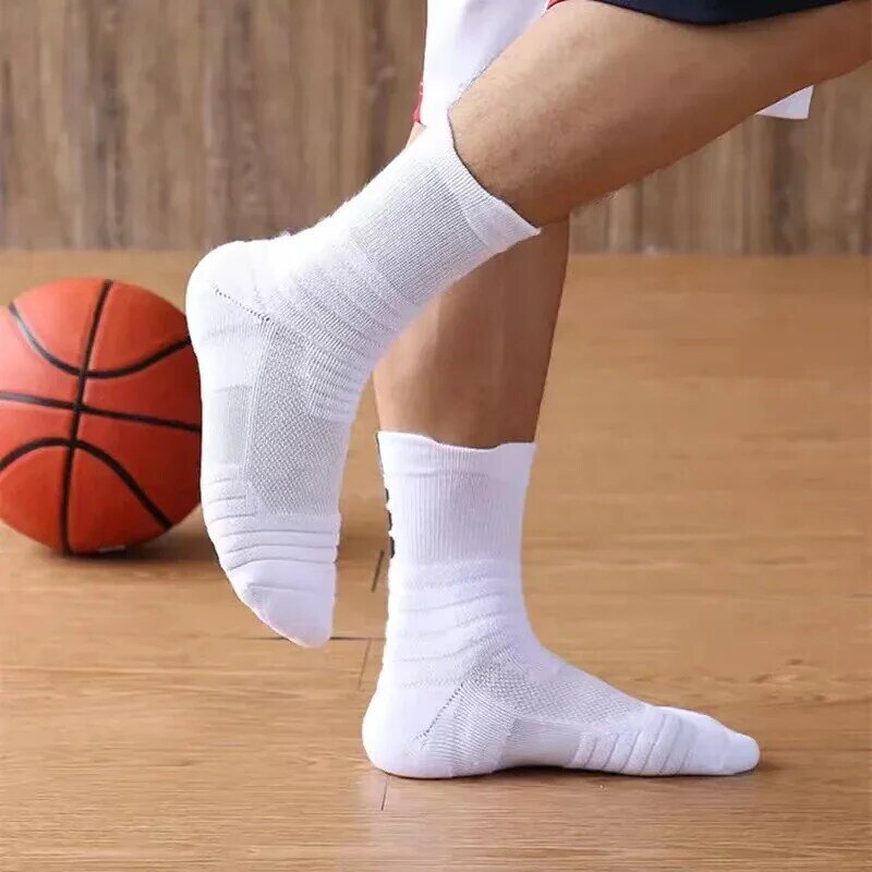 Calcetines de fútbol antideslizantes para hombre y mujer, calcetín de algodón de tubo corto, calcetines deportivos de baloncesto, calcetines desodorantes transpirables, 3 pares