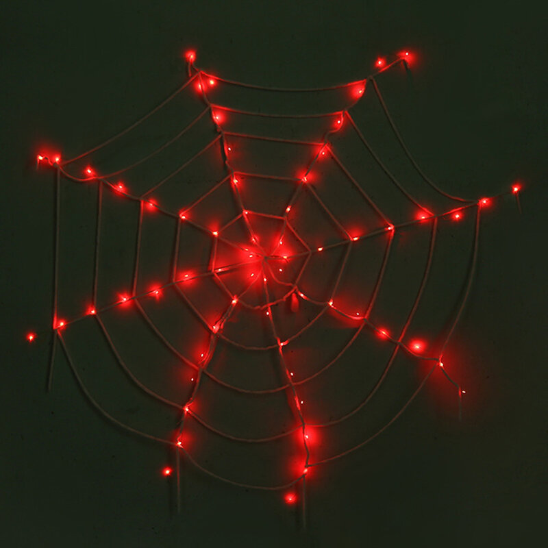 Halloween Spider Web LED Lights Realistic Vintage Gothic Style Spider Web Lights for Halloween Party Supplies