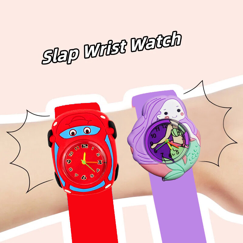 3D Cartoon Mermaid Kids Horloges Baby Speelgoed Klok Armband Kinderen Horloges Kind Horloge Voor Meisjes Jongens Kid Kerstcadeaus