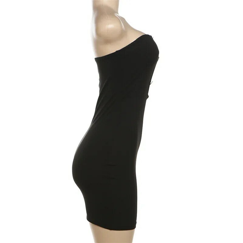 Женское облегающее мини-платье без бретелек, с открытой спиной