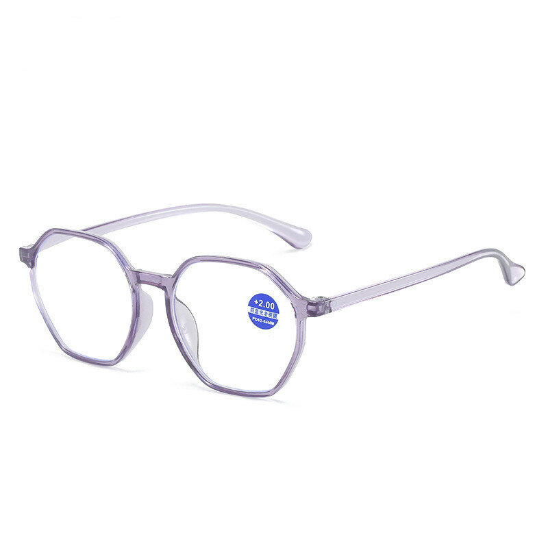 超軽量老眼鏡,ファッショナブル,透明,女性,中年,高精細,青色光