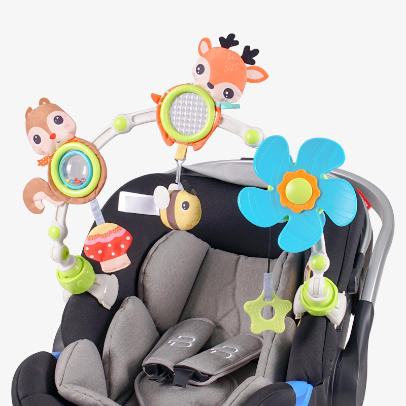 Mobile musical CPull avec veilleuse pour bébé, poussette rotative, hochets télécommandés, jouet confortable pour nouveau-né, jouets pour bébé, 0 M, 6M