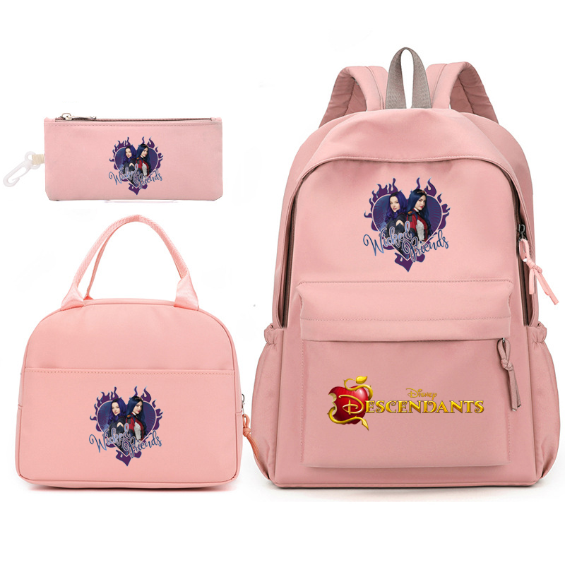 Disney Descendants 3pcs/Set Backpack with Lunch Bag for Teenagers Student School Bags Casual Comfortable Travel Sets