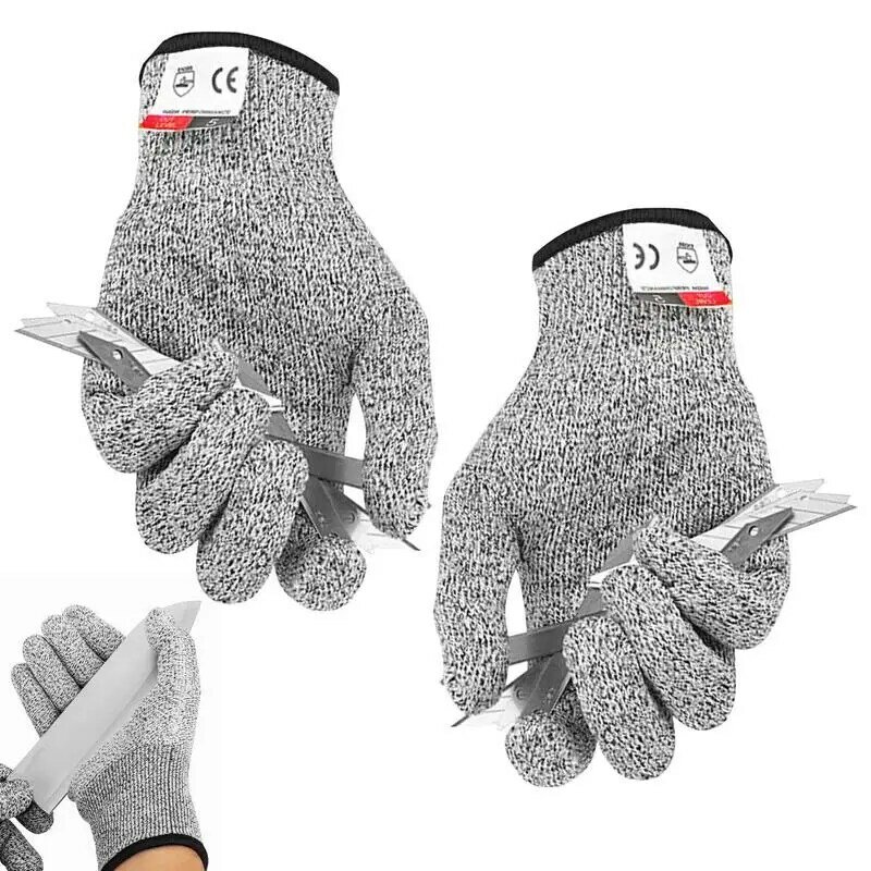 ระดับ5ถุงมือป้องกันถุงมือตัดความแข็งแรงสูงอุตสาหกรรมครัวสวน Anti-Scratch Anti-Cut ตัดกระจก