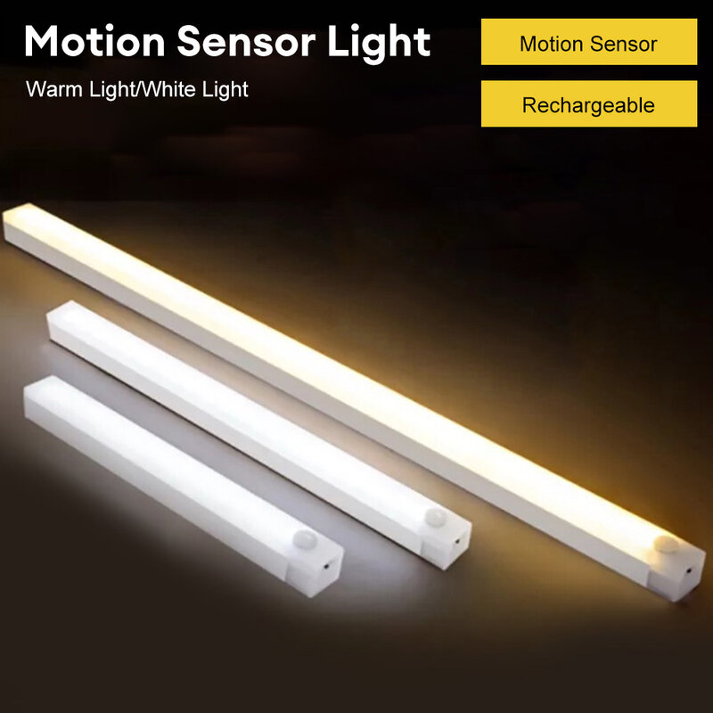 Motion Sensor Light Wireless LED Night Light Magnético recarregável Night Lamp Wardrobe Corredor Luz Quarto Cozinha Iluminação