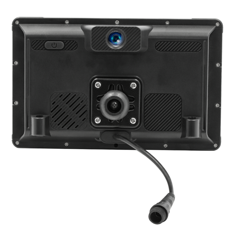 BQCC-reproductor multimedia con pantalla IPS HD de 7 "y Bluetooth para motocicleta, autorradio portátil 2.5D MP5, impermeable IP65, con doble BT, DVR, Mirrorlink, android, carplay