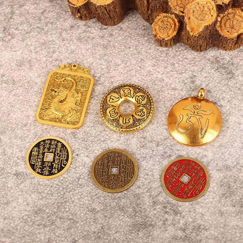 Stop miedzi rok monety wisiorek w kształcie smoka DIY brelok etui Ornament przynosi szczęście bogactwo akcesoria jubilerskie