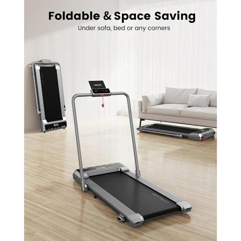 Esteira dobrável YOSUDA com almofada de caminhada, sob a mesa, almofada de caminhada para casa e escritório, 3,5 HP, 265 lbs Capacidade de peso, 2 em 1