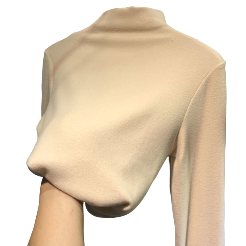 Damskie koszulki termiczne z długim rękawem Slim Fit warstwa podstawowa pulower podszyty polarem koszule z długim rękawem do biura