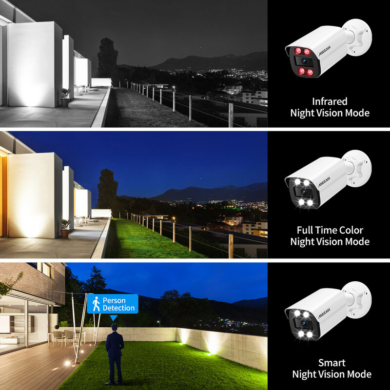 กล้อง IP 8MP 4K ใหม่สำหรับเสียงกลางแจ้ง POE H.265 ONVIF BULLET โลหะสีบ้านกล้องเฝ้าระวังการมองเห็นได้ในเวลากลางคืน