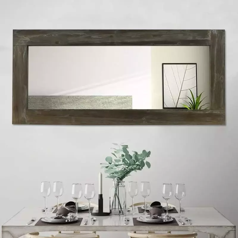 Full Length Floor Mirror Oil Rubbed Bronze Frame, Large Bedroom Mirror Dressing Mirror Wall-Mounted Mirror, 58"x24"