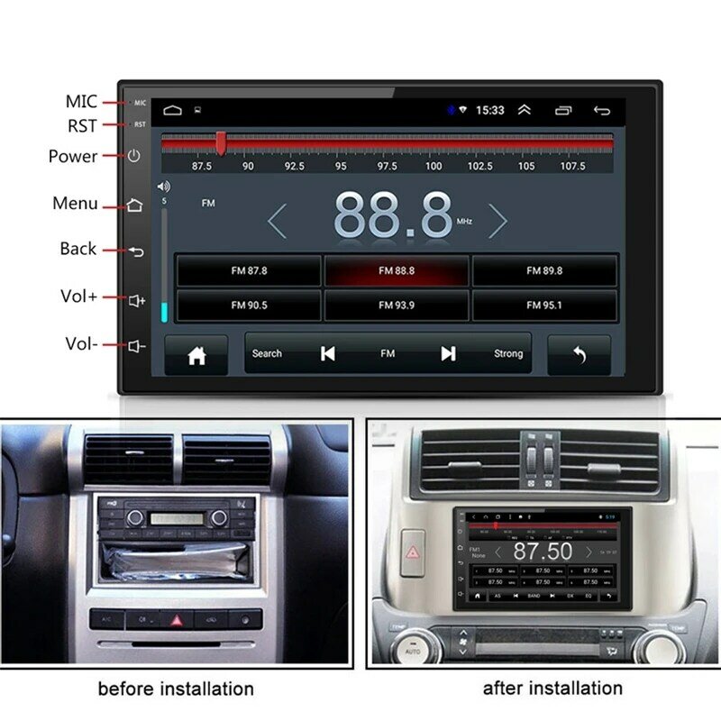 7-дюймовый 2Din универсальный GPS-навигатор Bluetooth автомобильный радиоприемник Android 8,1 Wifi автомобильное аудио стерео FM USB MP5 емкостный сенсорный экран Ca
