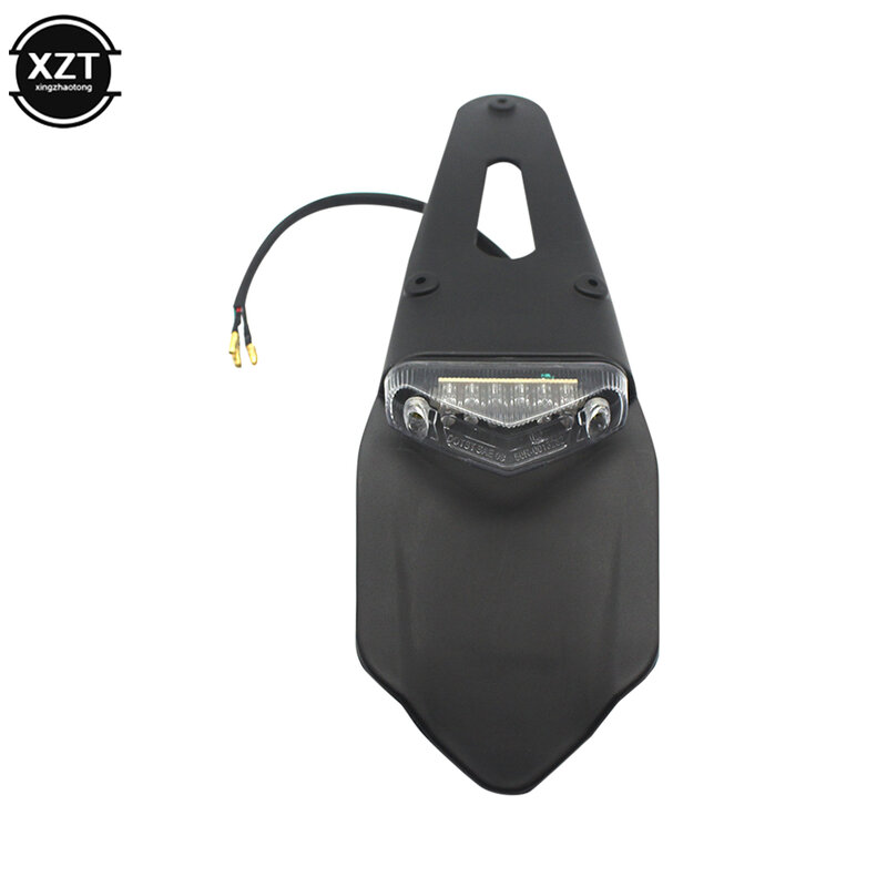 Universal Motorrad Kotflügel Hinten Lizenz Platte Halterung Halter mit 12V LED Rücklicht Brems Lampe für Enduro Motocross Dirt Bike