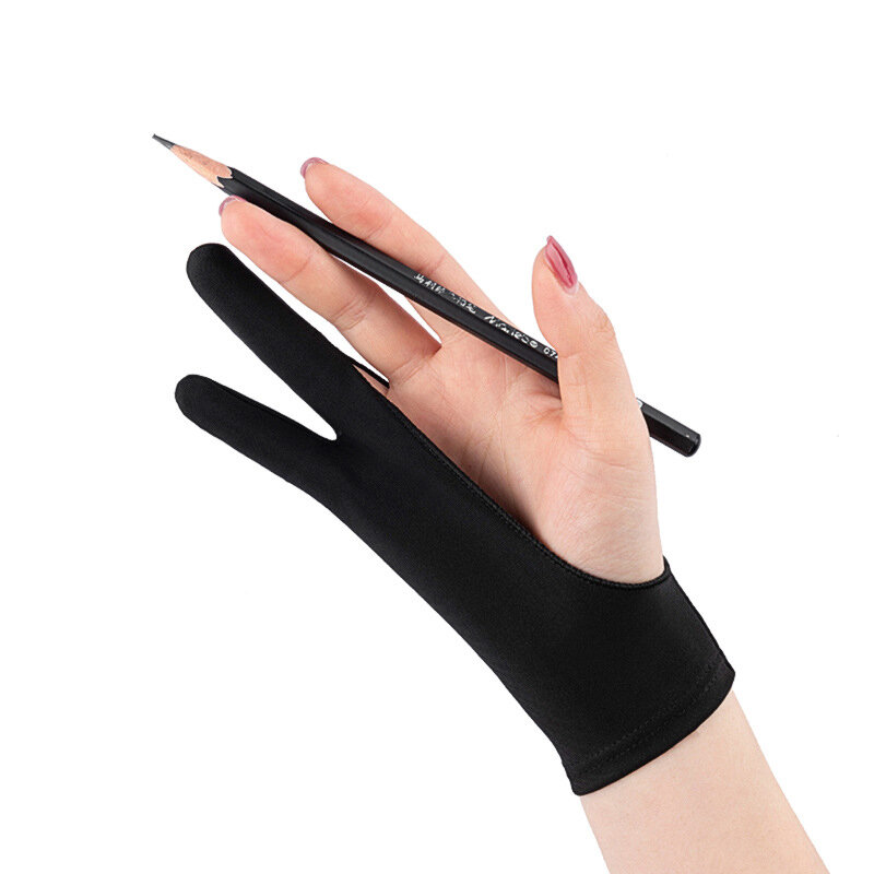 Anti-Touch Tweevingerige Handpakhandschoenen Voor Tablet Digitaal Bordscherm Aanraaktekening Anti-Fouling Olietekening Tablethandschoen