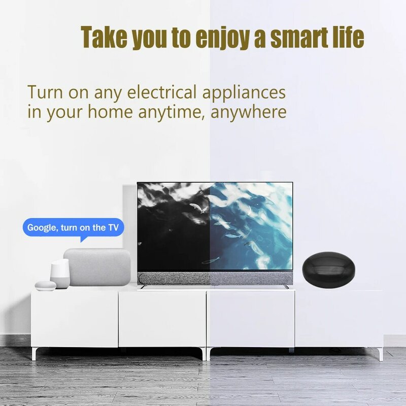 Controle Remoto Infravermelho Inteligente Universal Wifi, Controle para TV, DVD, Som, Ar Condicionado, Funciona com Tuya Smart Home, Alexa Amz, Google Home