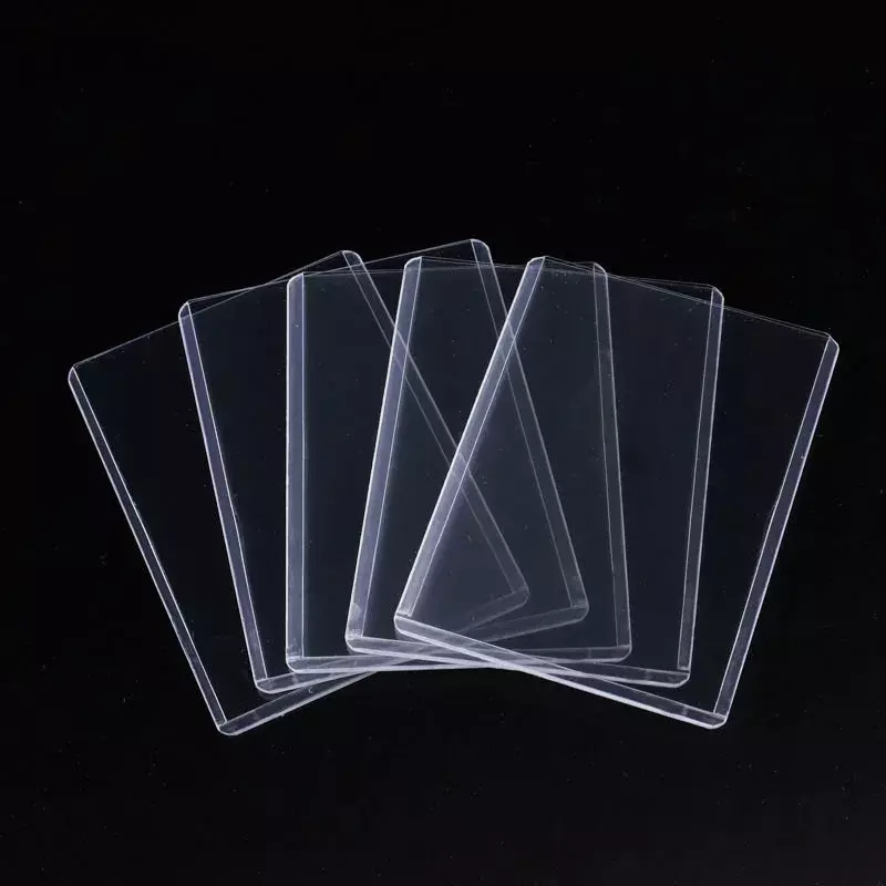 Transparent PVC Toploaders Protective Sleeves for Collectible Trading Basketball Sports Idol Cards 35PT Game Card Holder 3x4''