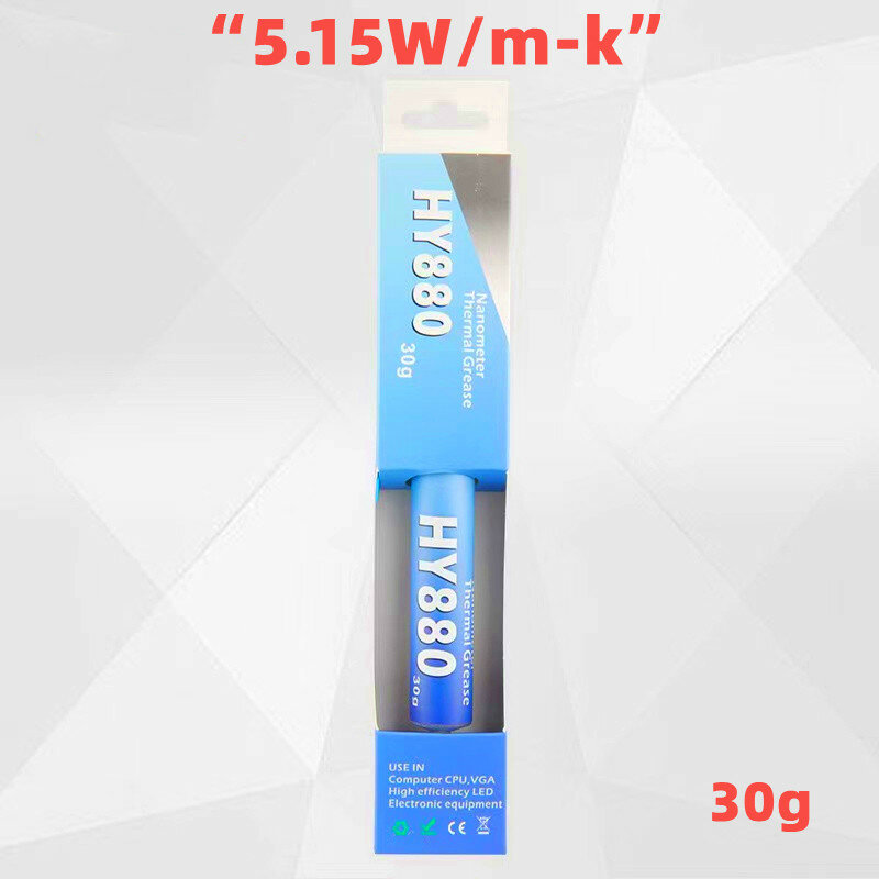 5.15W/m-k HY880 10g/30g Silicone Thermal Paste Heat Transfer Grease Heat Sink CPU GPU Chipset Notebook Computer Cooling Syringe