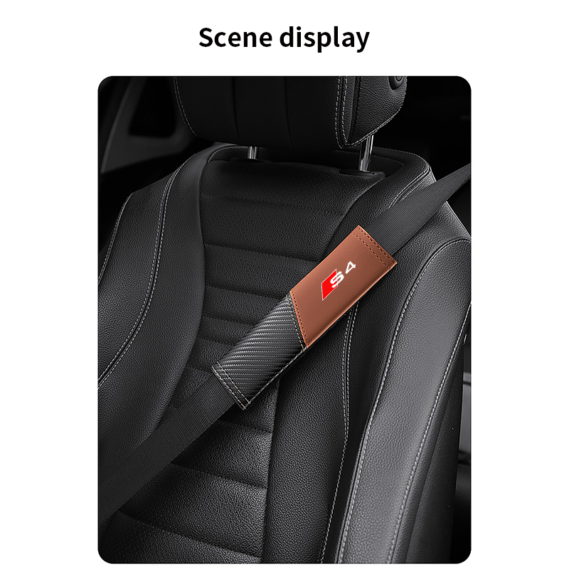 Penutup sabuk pengaman mobil, Aksesori interior bantalan bahu untuk Audi S4 1 buah