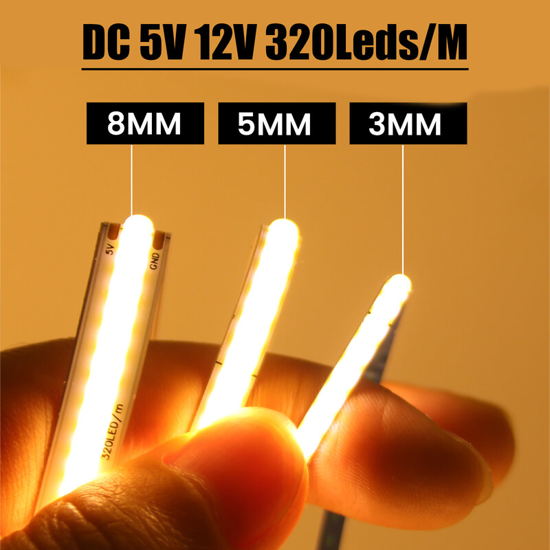 高密度フレキシブルリボン,LEDライト,3mm, 5mm, 8mm,12V DC,5V, 8mm,幅8mm,3000k 4000k、6000k
